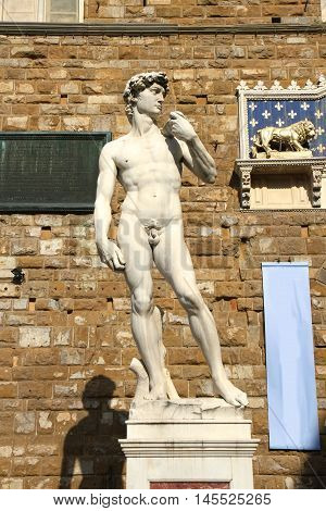 Statue on the Piazza della Signoria in Florence Italy Europe.