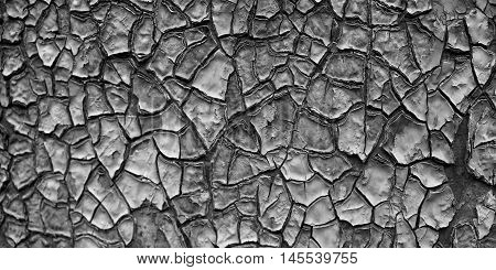 Burnt paint on metal base after the fire.