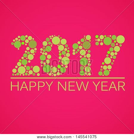 Happy new year 2017 abstract design. Vector illustration.
