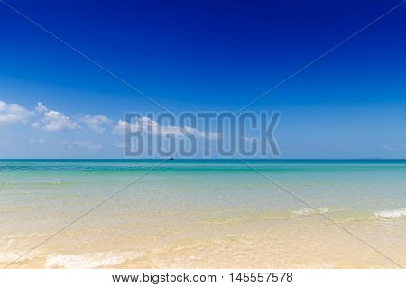 Sea beach with blue sky and cloud Sai Kaew beach Cholburi Province Thailand