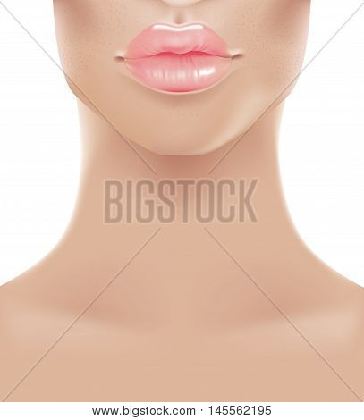Vector illustration of Sweet pink sexy lips