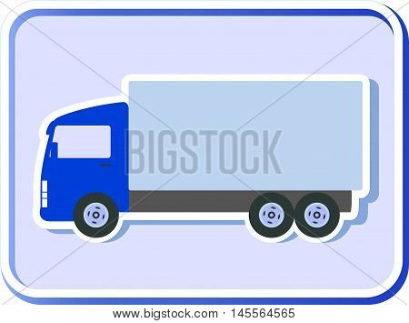 Button With Truck Silhouette