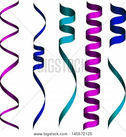 colorful confetti on white background isolate objects