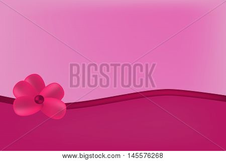 red and pink background with red flower