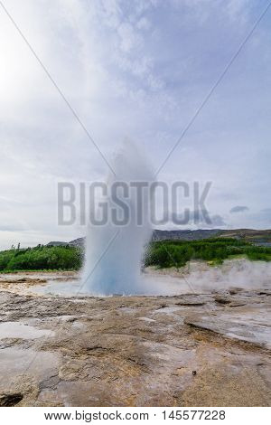 Eruption Of The Strokkur Geyser