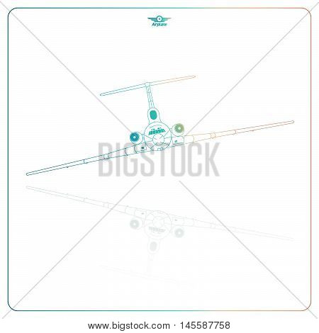 Isolated passenger aircraft on white background. Isolated