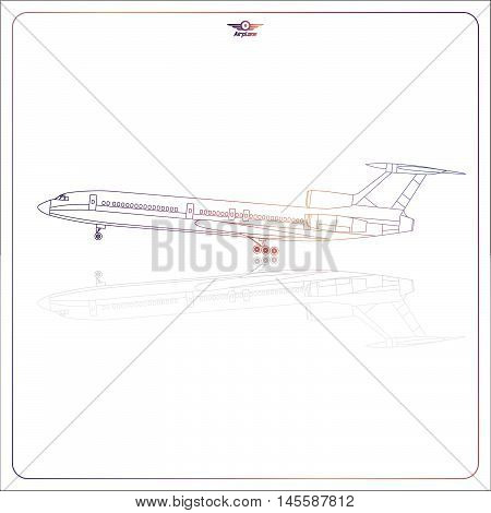 Isolated passenger aircraft on white background. Isolated