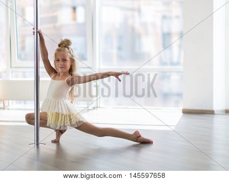 Beautiful Little Dancer In A Dance Studio