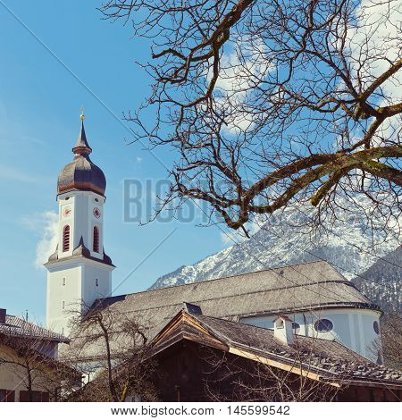 Garmisch-Partenkirchen ski resort town in Bavaria Germany