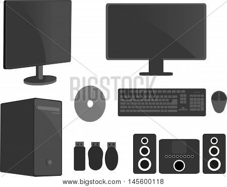 Computer Screens, Equipment used on computer vector draw
