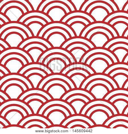 Traditional japanese seamless wave pattern in red