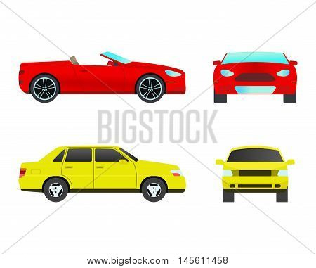 Car sedan vehicle transport type design sign technology style vector. Generic sedan car design flat vector illustration isolated on white. Transport sedan object