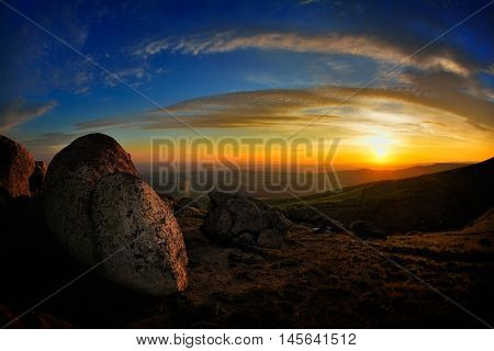 landscape at sunset/sunrise -  Dobrogea, Romania