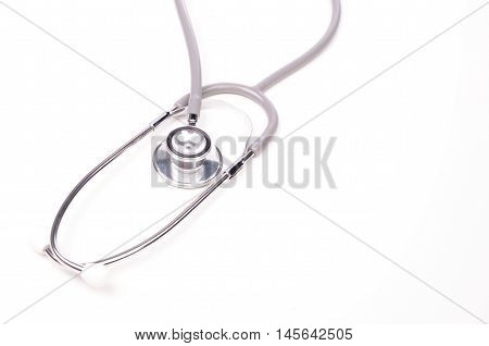 Grey stethscope isolated on white background with lighting