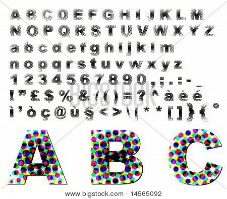Punkte-Fantasy-Alphabet