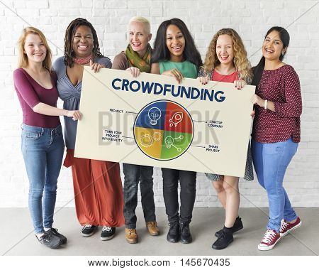 Crowdfunding Bulb Rocketship Plan Enterprise Graphic Concept
