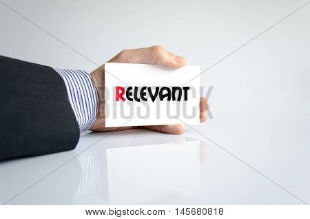 Relevant text concept isolated over white background