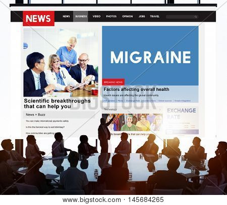 Migraine Symptoms Diagnosis Disturbed Vision Concept