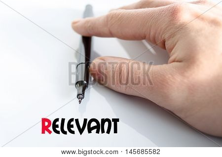 Relevant text concept isolated over white background