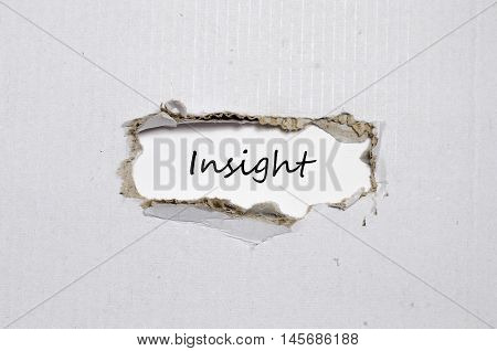 The word insight appearing behind torn paper