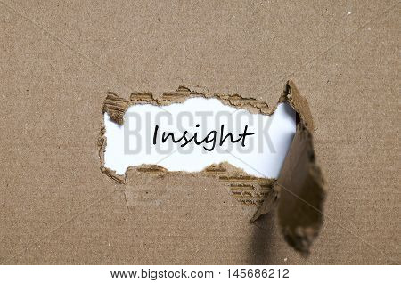 The word insight appearing behind torn paper