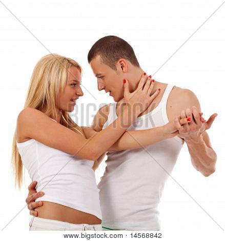 Ungt par danse