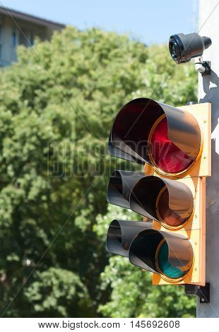 Traffic light with buzzer for walkway of the blind