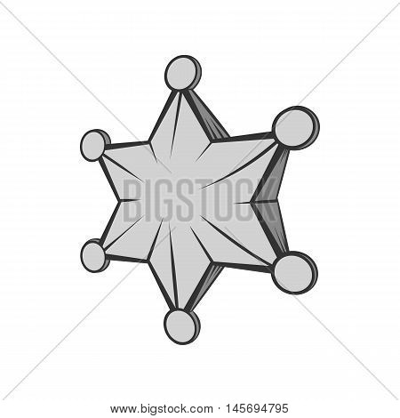 Six pointed star icon in black monochrome style isolated on white background. Figure symbol. Vector illustration