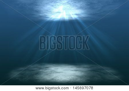 scene of a beautiful under water world with sunrays, under lagoon, under the sea, illustration