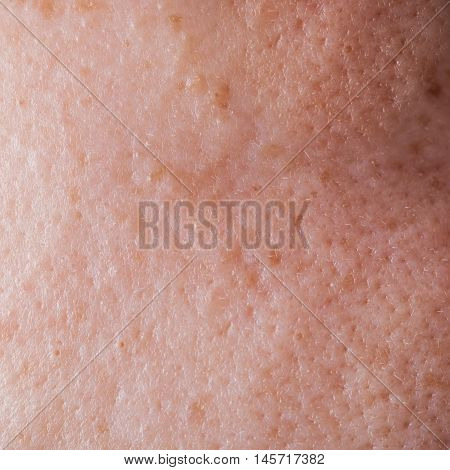 Background of human face skin super macro texture