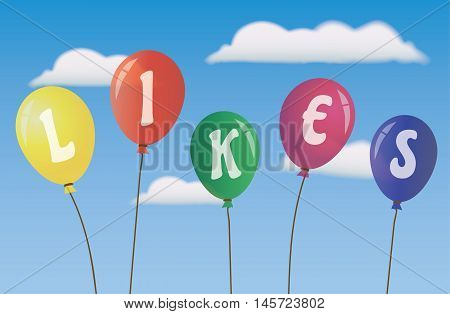 Balloons Likes- Social Media - Vector -