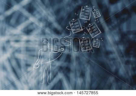 Person With Lasso Catching To Do Lists, Task Management