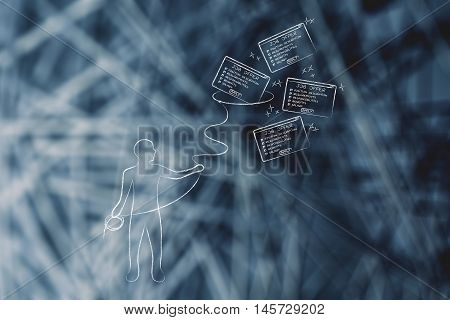 Man With Lasso Catching A Group Of Falling Job Offers, Filter Applications