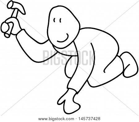 Man hammering volunteering construction carpenter building repairing