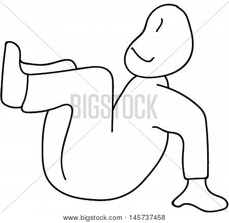 Young man holding leg lifting supporting something