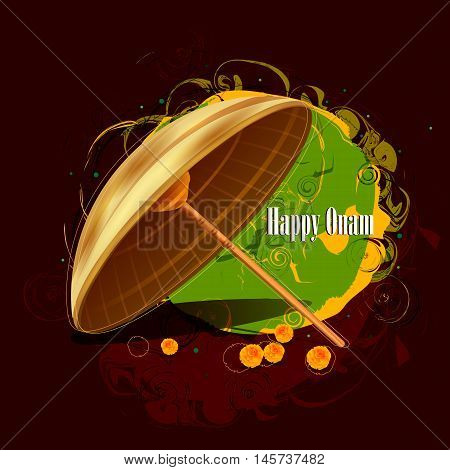 easy to edit vector illustration of Happy Onam  holiday for South India festival background
