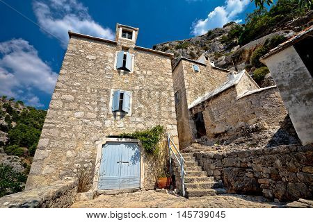 Pustinja Blaca hermitage in Brac island canyon view Dalmatia Croatia