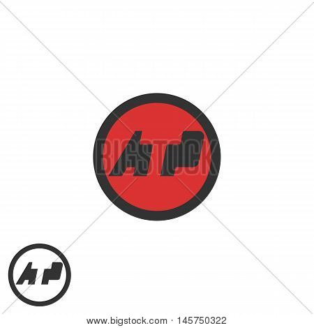 Initials Atp Logo Negative Space A T P Letters Media Branding Round Emblem Business Card, Tech Ident