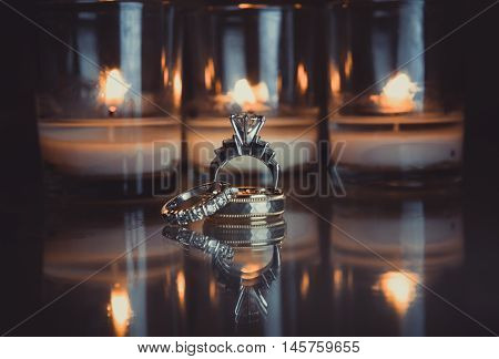 Wedding Rings With Candles