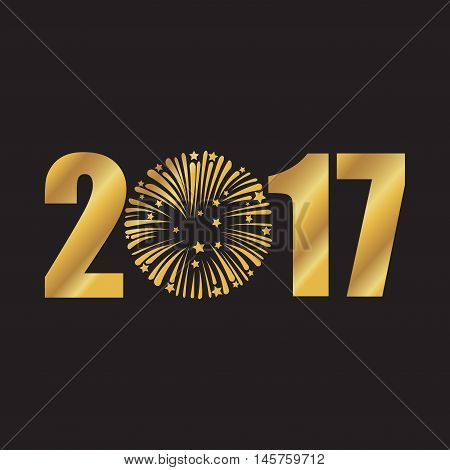 happy new year 2017 golden available in vector format