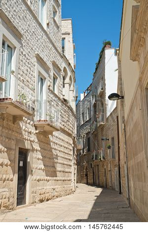 Perspective of an alleyway of Molfetta. Puglia. Italy.