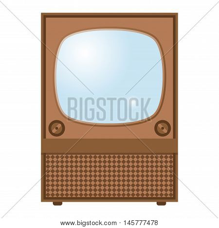 Retro TV screen lcd monitor template vector illustration. Electronic device TV screen infographic. Technology digital device old TV screen, size diagonal display vector illustration. Screen monitor