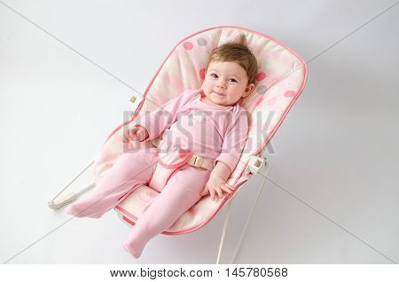 Baby Girl On A Bouncer