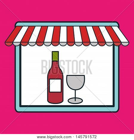 store market shop wine vector illustration eps10