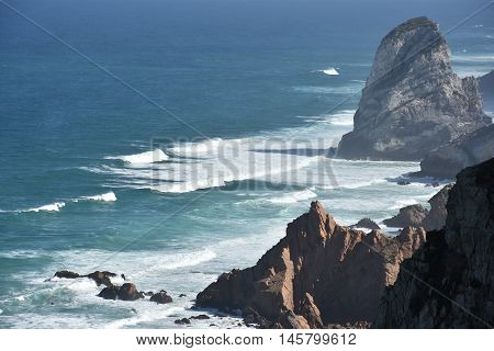 View from Roca Cape (westernmost point in continental Europe) in Portugal