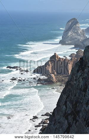 View from Roca Cape (westernmost point in continental Europe) in Portugal