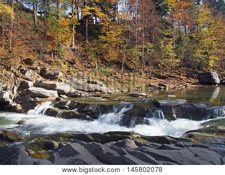 Thresholds on the Prut River in Yaremche in the central part of the Ukrainian Carpathians