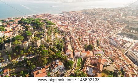 Castle of Saint George and Tagus river Lisbon