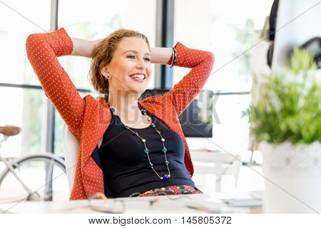 Young woman in office