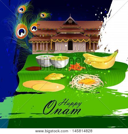 easy to edit vector illustration of Happy Onam  holiday for South India festival background